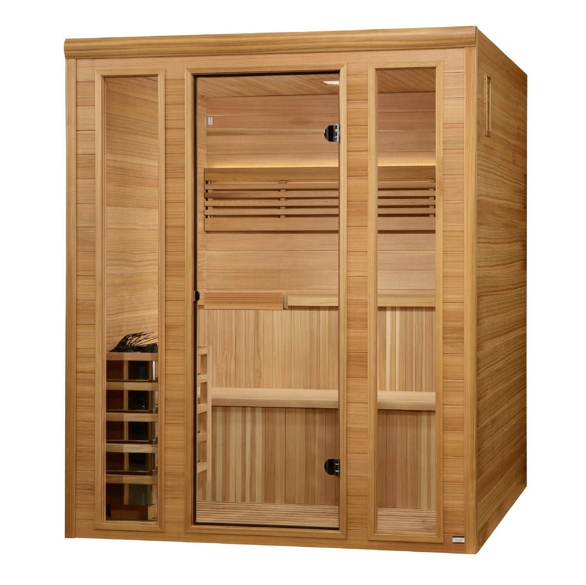 Golden Designs &quot;Engelberg Edition&quot; 6-Person Traditional Steam Sauna – Pacific Premium Clear Cedar