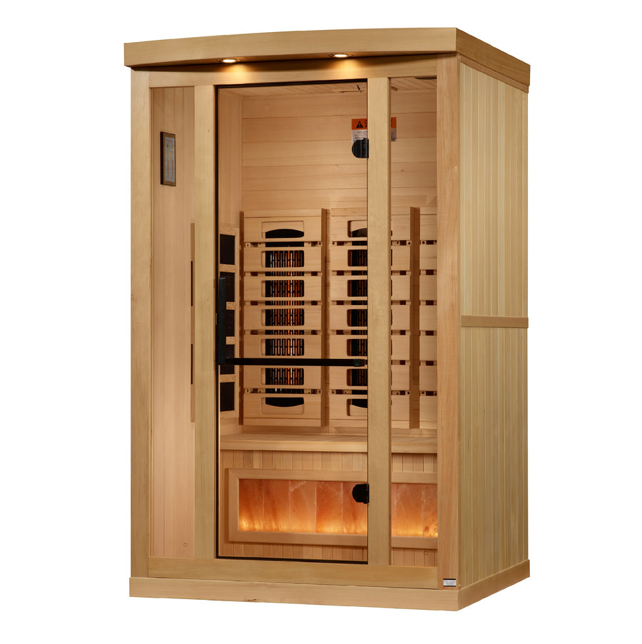 Golden Designs &quot;Reserve Edition&quot; 3-Person Full Spectrum PureTech™ Near Zero EMF Infrared Sauna with Himalayan Salt Bar | GDI-8020-03