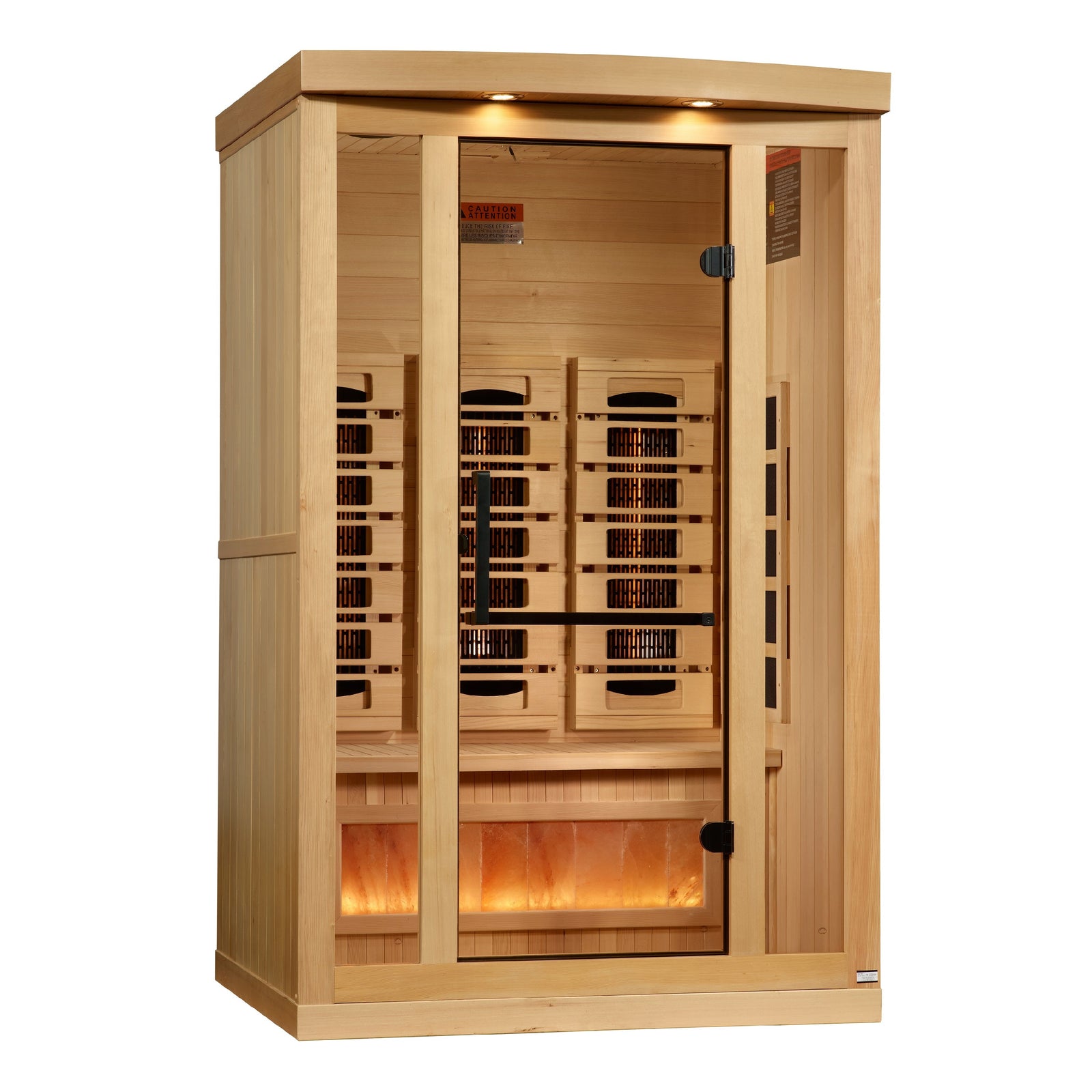 Golden Designs "Reserve Edition" 2-Person Full Spectrum PureTech™ Near Zero EMF Infrared Sauna with Himalayan Salt Bar | GDI-8020-03-Sauna-Golden Designs-Nordica Sauna