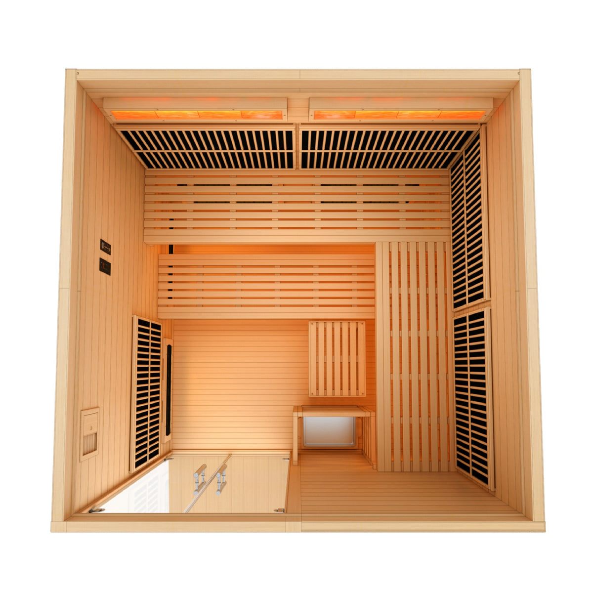 Golden Designs &quot;Toledo&quot; 6-Person Full Spectrum Indoor Hybrid Sauna with Harvia Stove