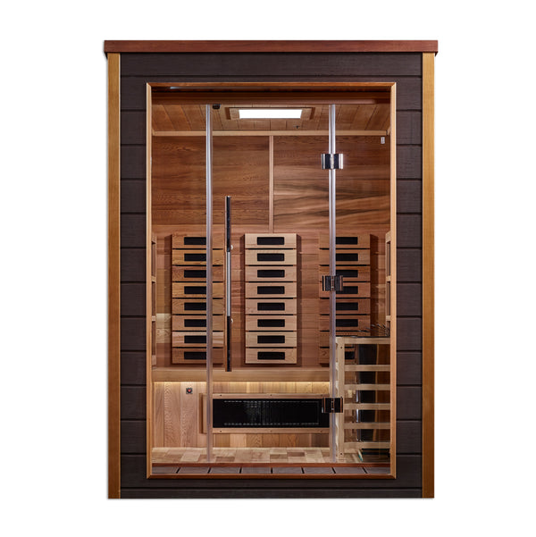 Golden Designs Nora PureTech™ 2-Person Full Spectrum Hybrid Sauna in Red Cedar Wood Interior