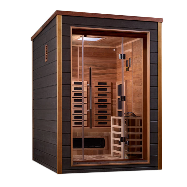 Golden Designs Nora PureTech™ 2-Person Full Spectrum Hybrid Sauna in Red Cedar Wood Interior