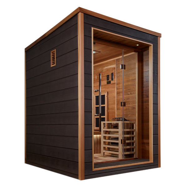 Golden Designs Nora PureTech™ 2-Person Full Spectrum Hybrid Sauna in Red Cedar Wood Interior