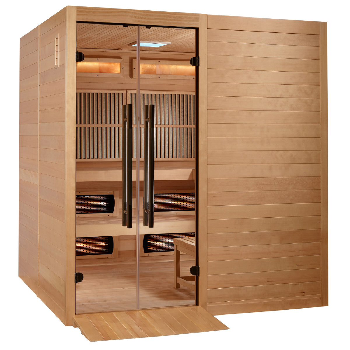 Golden Designs &quot;Toledo&quot; 6-Person Full Spectrum Indoor Hybrid Sauna with Harvia Stove