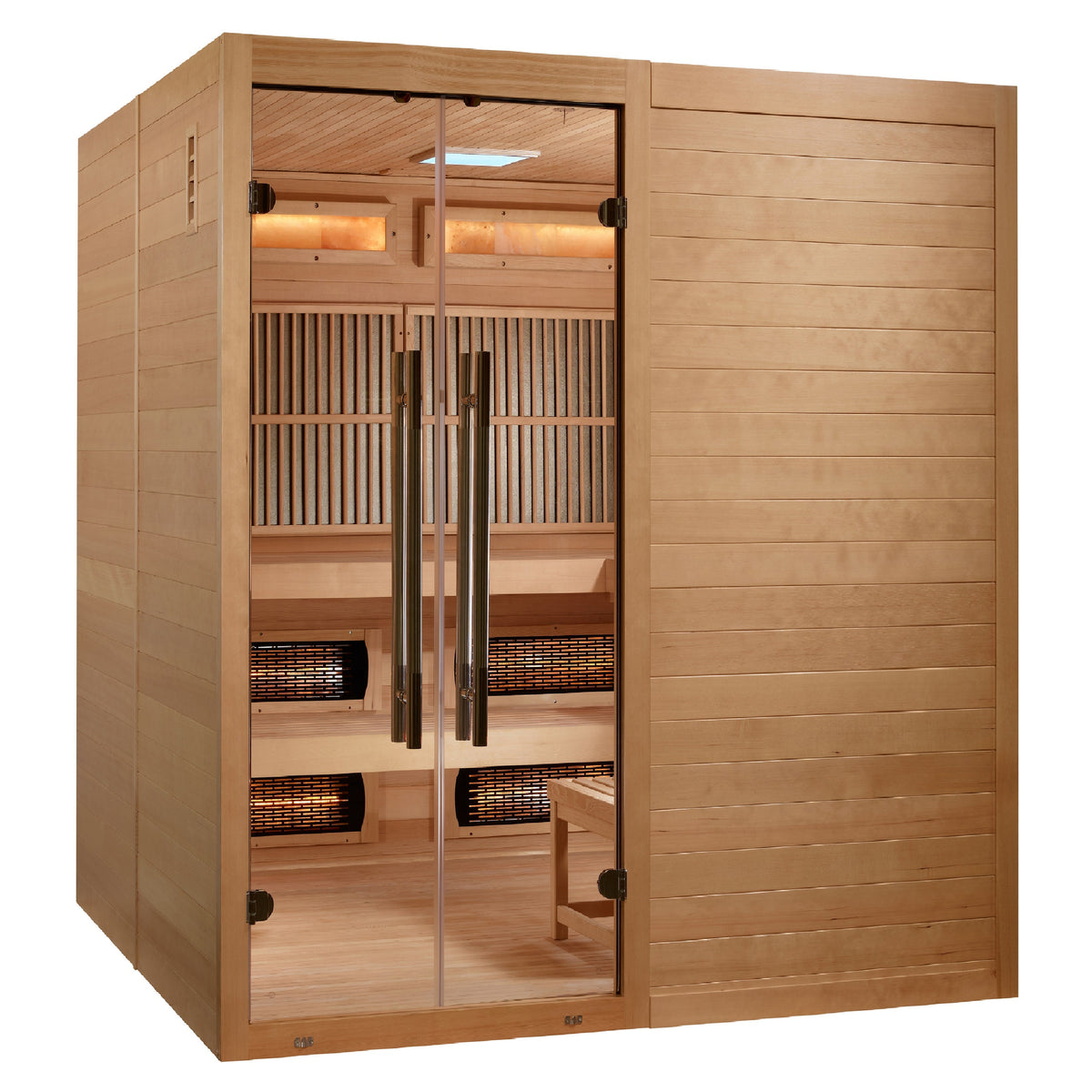 Golden Designs &quot;Toledo&quot; 6-Person Full Spectrum Indoor Hybrid Sauna with Harvia Stove