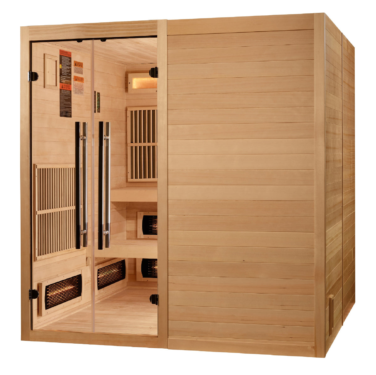 Golden Designs &quot;Toledo&quot; 6-Person Full Spectrum Indoor Hybrid Sauna with Harvia Stove