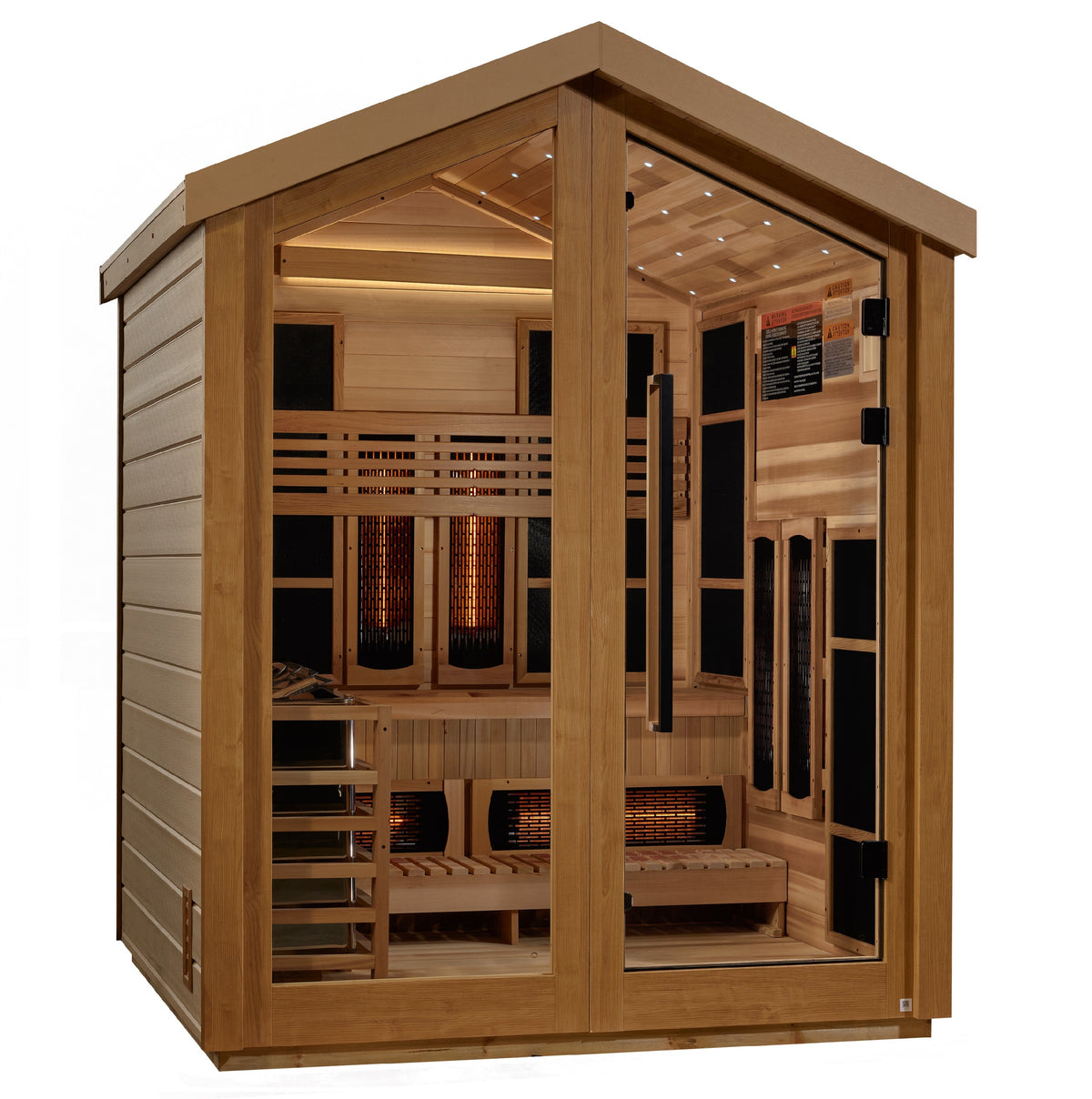 Golden Designs &quot;Loviisa&quot; 3-Person Full Spectrum PureTech™ Hybrid Outdoor Sauna