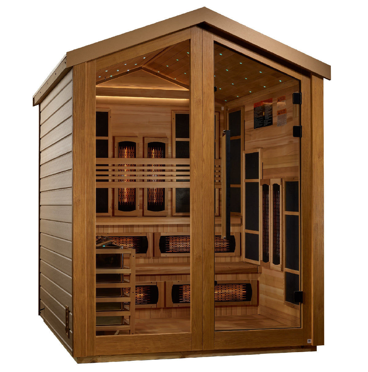 Golden Designs &quot;Kaskinen&quot; 6-Person Full Spectrum PureTech™ Hybrid Outdoor Sauna