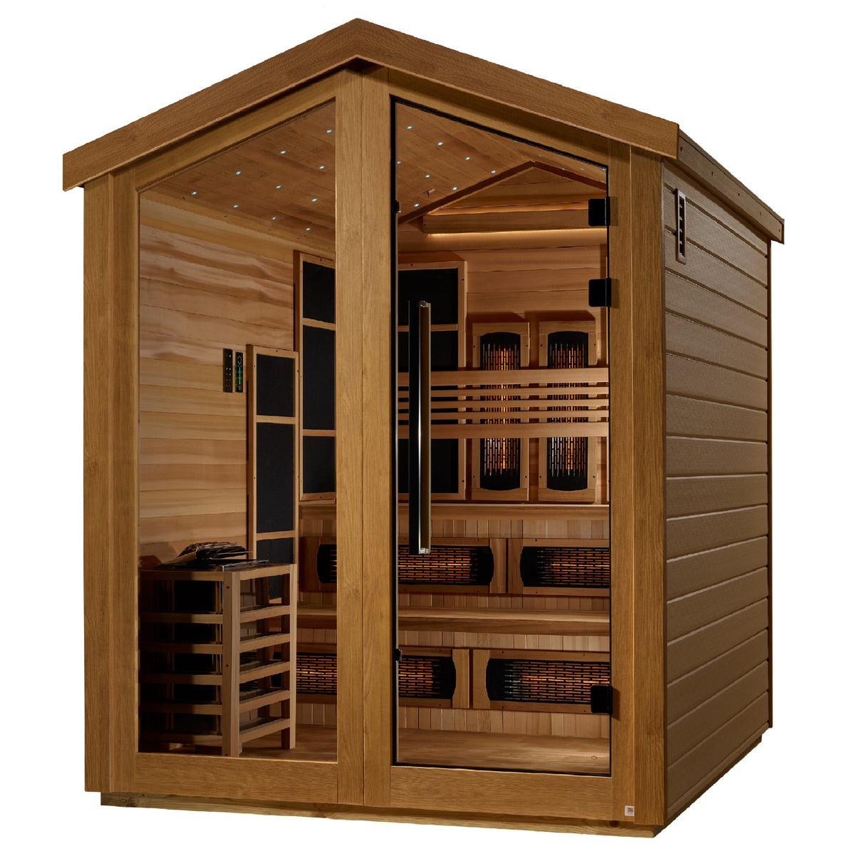 Golden Designs &quot;Kaskinen&quot; 6-Person Full Spectrum PureTech™ Hybrid Outdoor Sauna