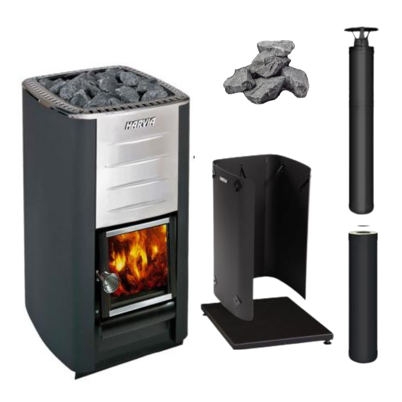 Harvia M3 Wood-Burning Stove Package