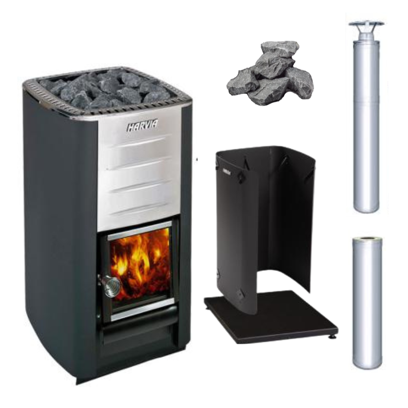 Harvia M3 Wood-Burning Stove Package