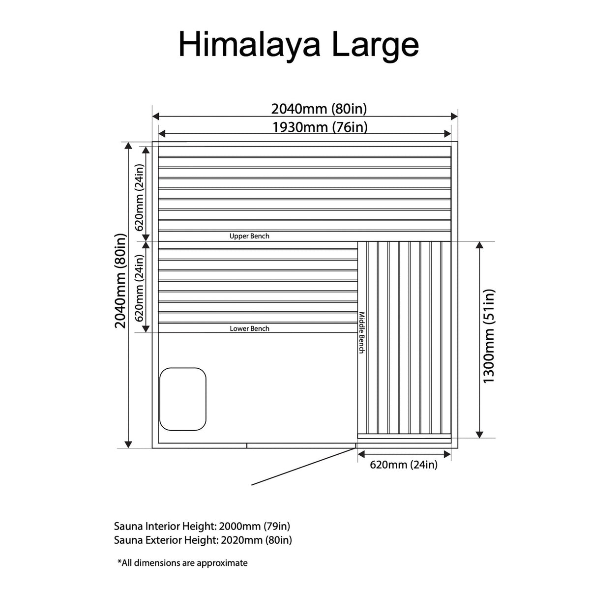 Almost Heaven Himalaya 6-Person Indoor Sauna-Traditional Saunas-Nordica Sauna