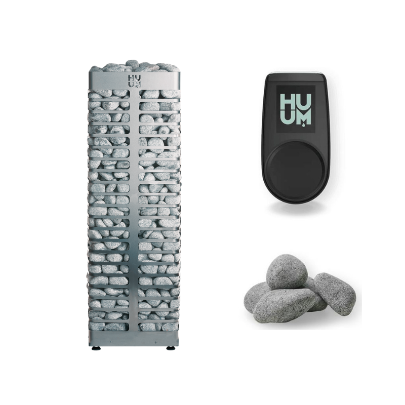 HUUM 9 STEEL Series 9kW Sauna Heater Package-Sauna Heater-HUUM-UKU Local with Black Case-Nordica Sauna