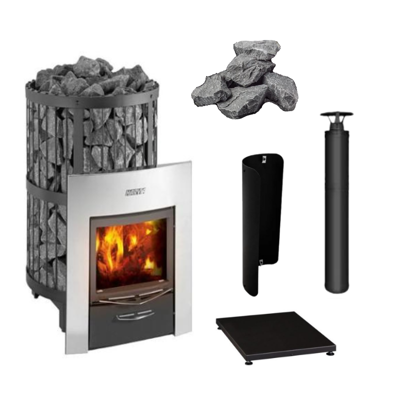 Harvia Legend 240 Duo 21kW Wood Burning Sauna Stove Package