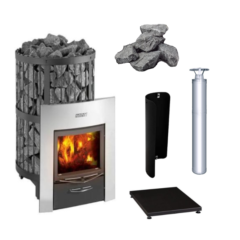 Harvia Legend 240 Duo 21kW Wood Burning Sauna Stove Package