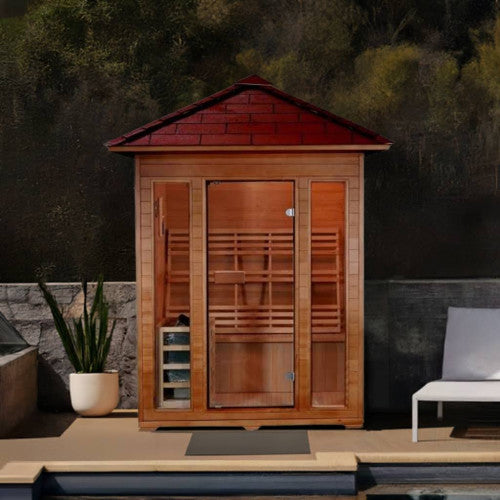Sunray Waverly 3-Person Outdoor Traditional Sauna with Windows