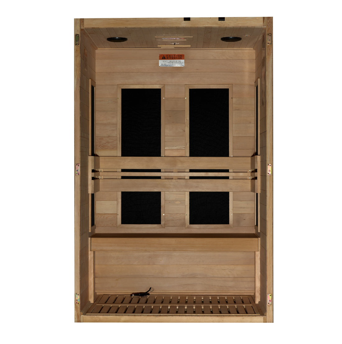 Golden Designs Lucca Elite 2-person Ultra Low EMF FAR Infrared Sauna with Canadian Hemlock