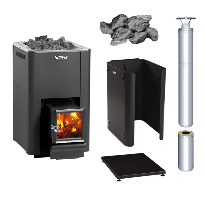 Harvia PRO Series 20 SL 24.1kW Sauna Stove Package-Sauna Heater-Harvia-Stainless Steel-