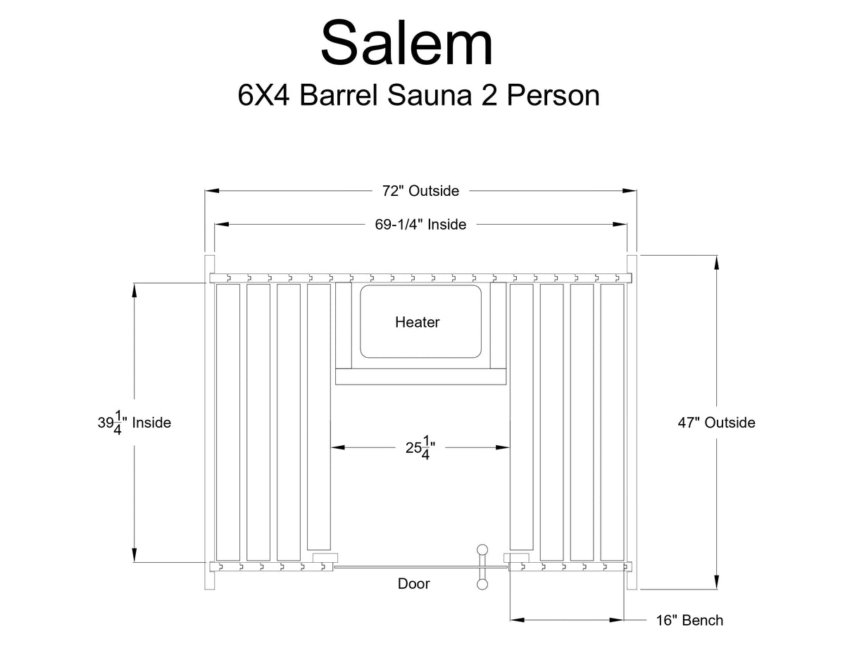 Almost Heaven Salem 2-Person Barrel Sauna-Traditional Saunas-Nordica Sauna