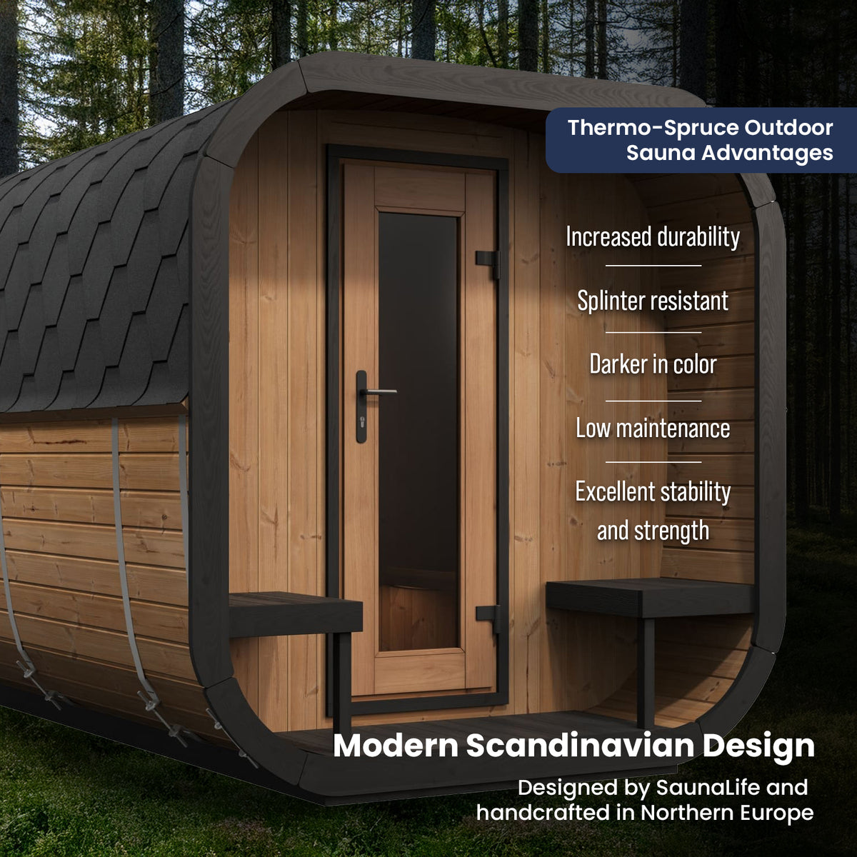 SaunaLife 8-Person Cube Series Outdoor Home Sauna Kit CL12GCP