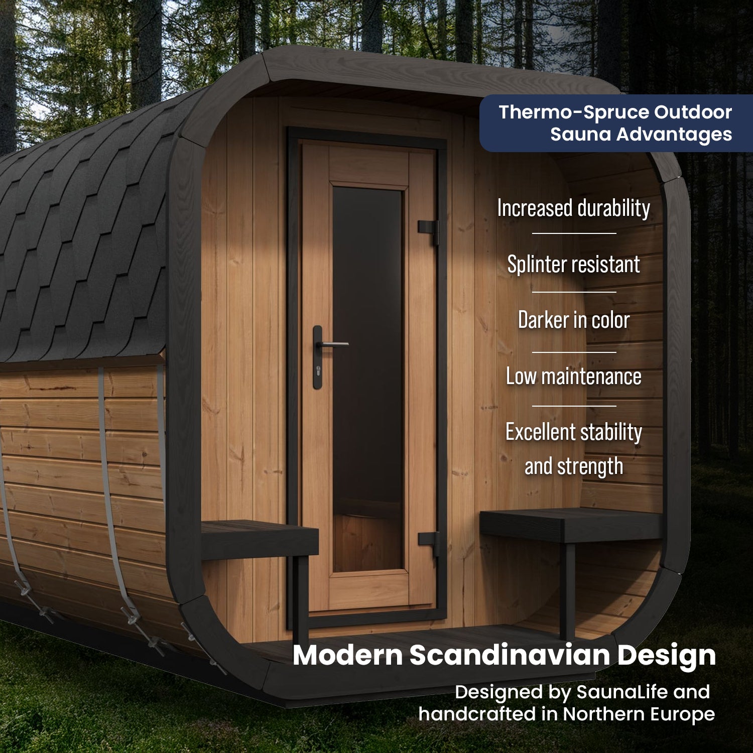 SaunaLife 8-Person Cube Series Outdoor Home Sauna Kit CL12GCP