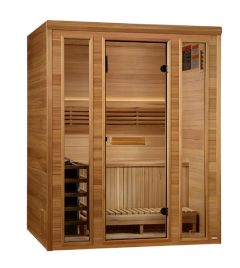 Golden Designs "Andermatt" 3-Person Traditional Steam Sauna – Pacific Premium Clear Cedar-Sauna-Golden Designs-Nordica Sauna