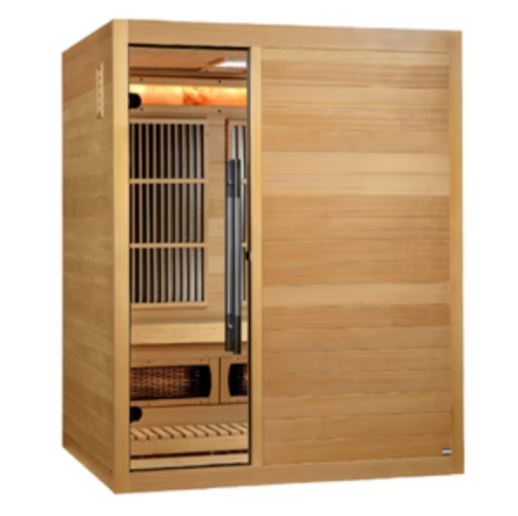 Golden Designs &quot;Soria&quot; 3-Person Full Spectrum Indoor Hybrid Sauna with Harvia Stove