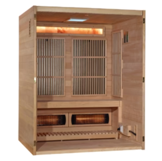 Golden Designs &quot;Soria&quot; 3-Person Full Spectrum Indoor Hybrid Sauna with Harvia Stove