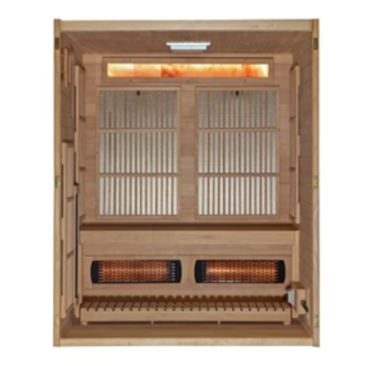 Golden Designs &quot;Soria&quot; 3-Person Full Spectrum Indoor Hybrid Sauna with Harvia Stove