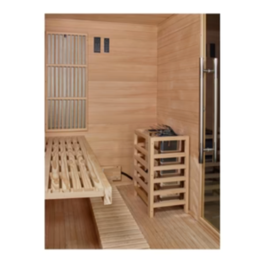 Golden Designs &quot;Soria&quot; 3-Person Full Spectrum Indoor Hybrid Sauna with Harvia Stove