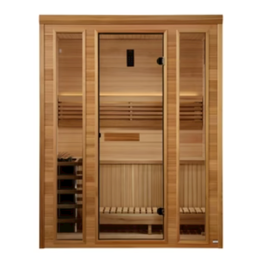 Golden Designs &quot;Andermatt&quot; 3-Person Traditional Steam Sauna – Pacific Premium Clear Cedar