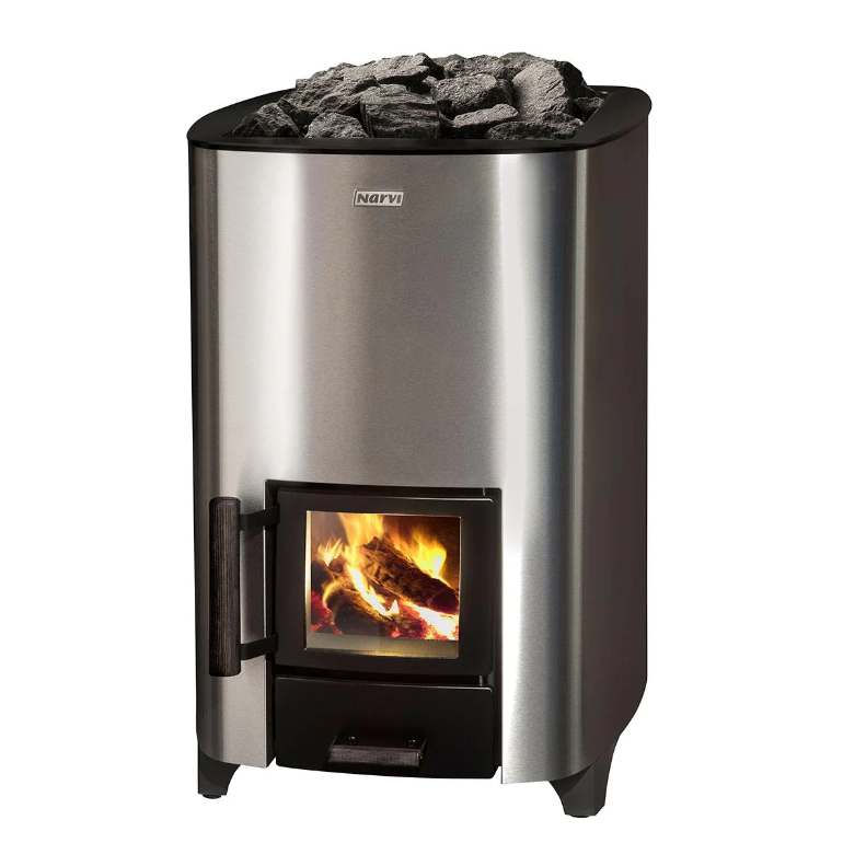 Narvi NC 20 Standard Sauna Heater-Wood-Burning Heaters-Narvi-Stainless Steel-Nordica Sauna