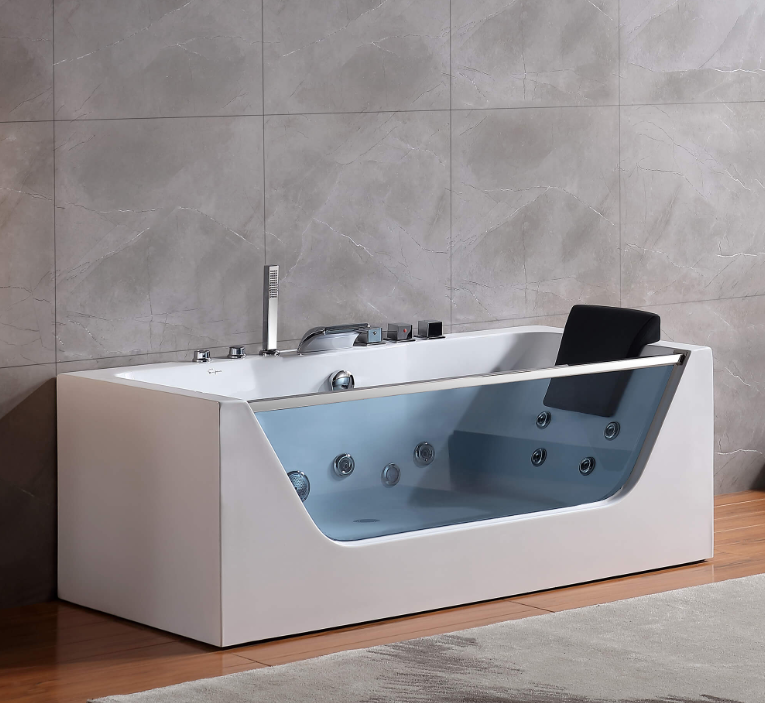 Empava 67 in. Whirlpool Rectangular Bathtub | EMPV-67JT408LED