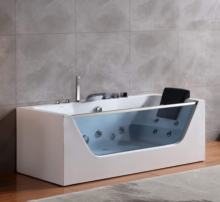 Empava 67 in. Whirlpool Rectangular Bathtub | EMPV-67JT408LED-massage bathtub-Empava-Nordica Sauna
