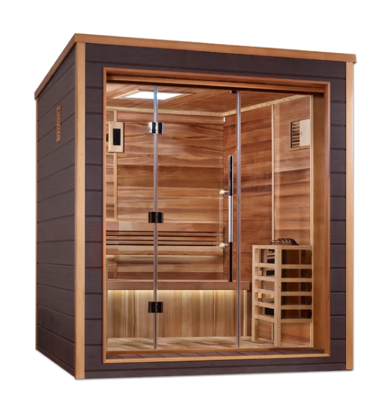 Golden Designs "Drammen" 3 Person Outdoor-Indoor Traditional Steam Sauna | GDI-8203-01-Sauna-Golden Designs-Nordica Sauna