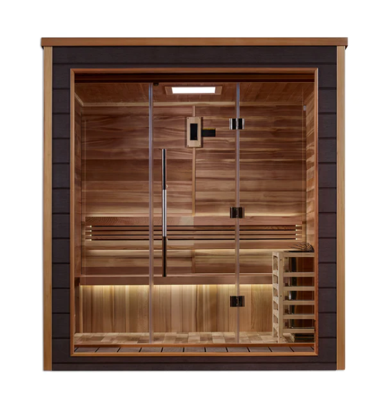 Golden Designs &quot;Drammen&quot; 3 Person Outdoor-Indoor Traditional Steam Sauna | GDI-8203-01