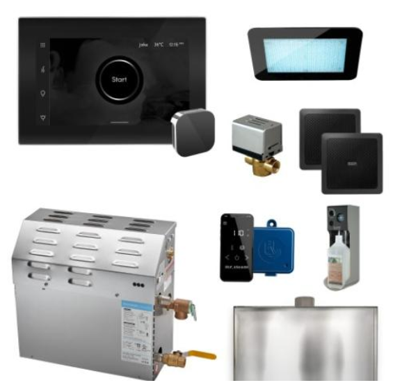Mr.Steam MS (XDream) 15kW Generator Package-GENERATOR PACKAGE-Mr. Steam-Black-Polished Chrome-Nordica Sauna