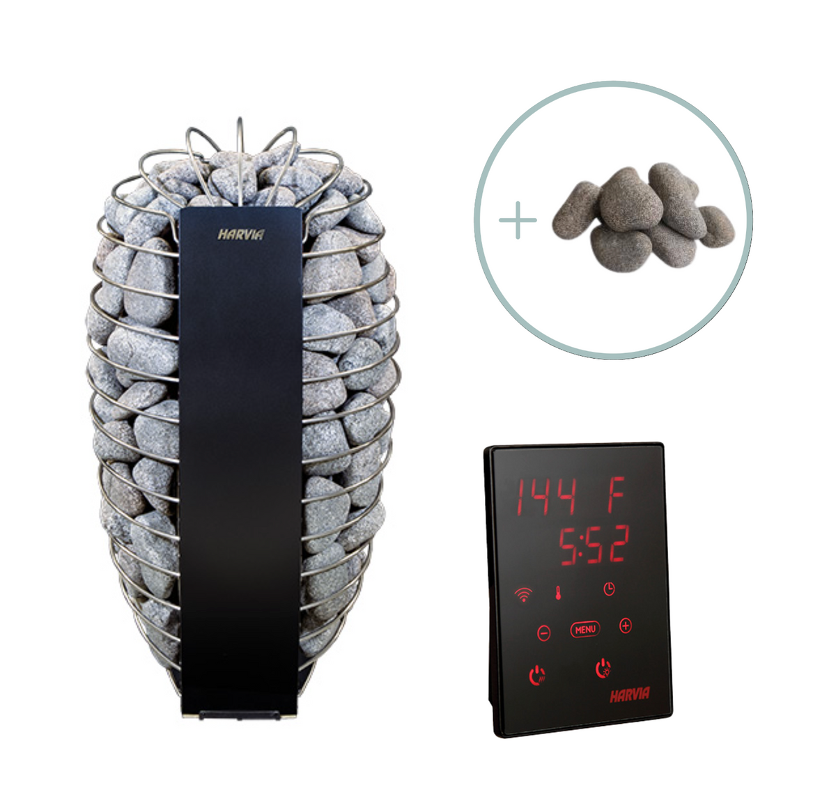 Harvia Spirit 9kW SP90E Electric Sauna Heater Package