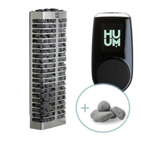 HUUM 4 STEEL Mini Series 3.5kW Sauna Heater Package-Sauna Heater-HUUM-UKU Local with Black Case-Nordica Sauna