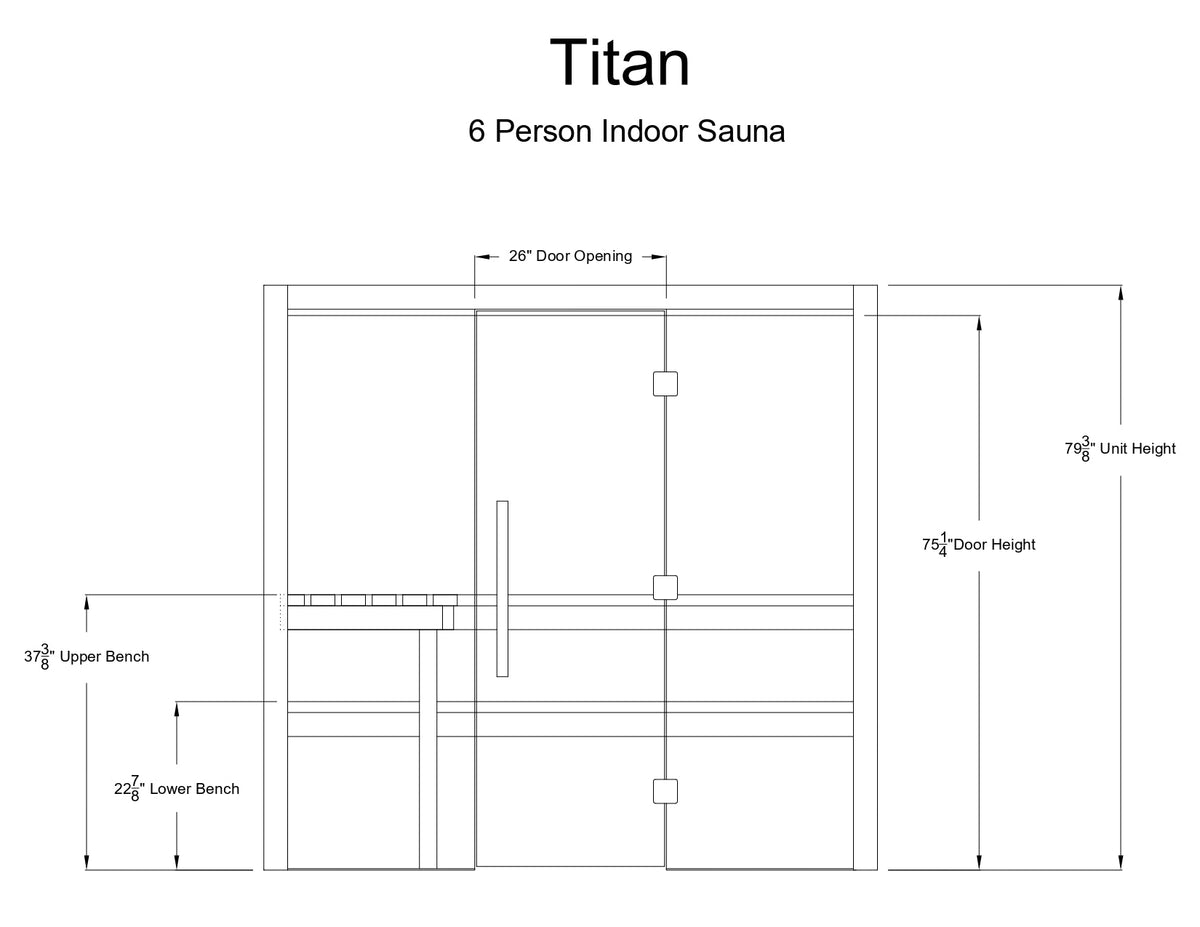 Almost Heaven Titan 6-Person Indoor Sauna-Traditional Saunas-Nordica Sauna