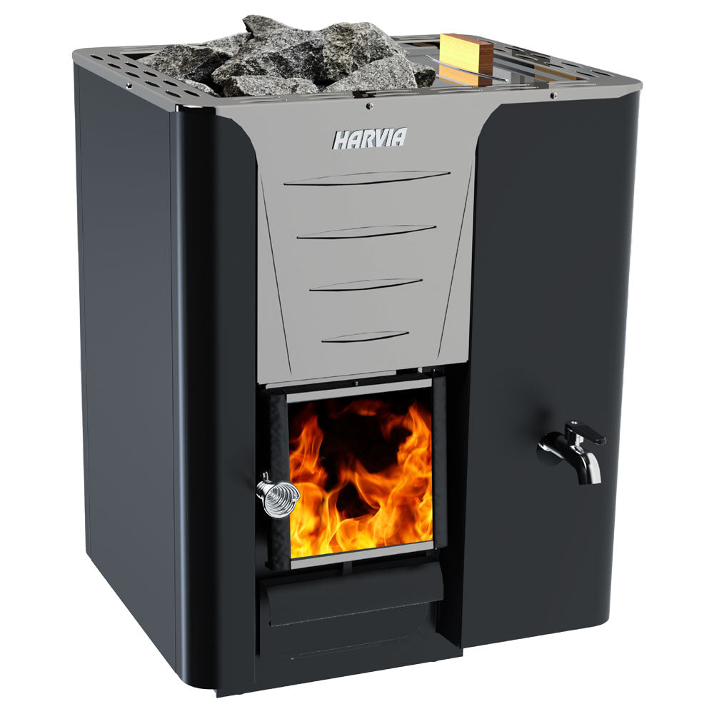 Harvia 20 RS Pro Wood Sauna Stove with Water Tank Package