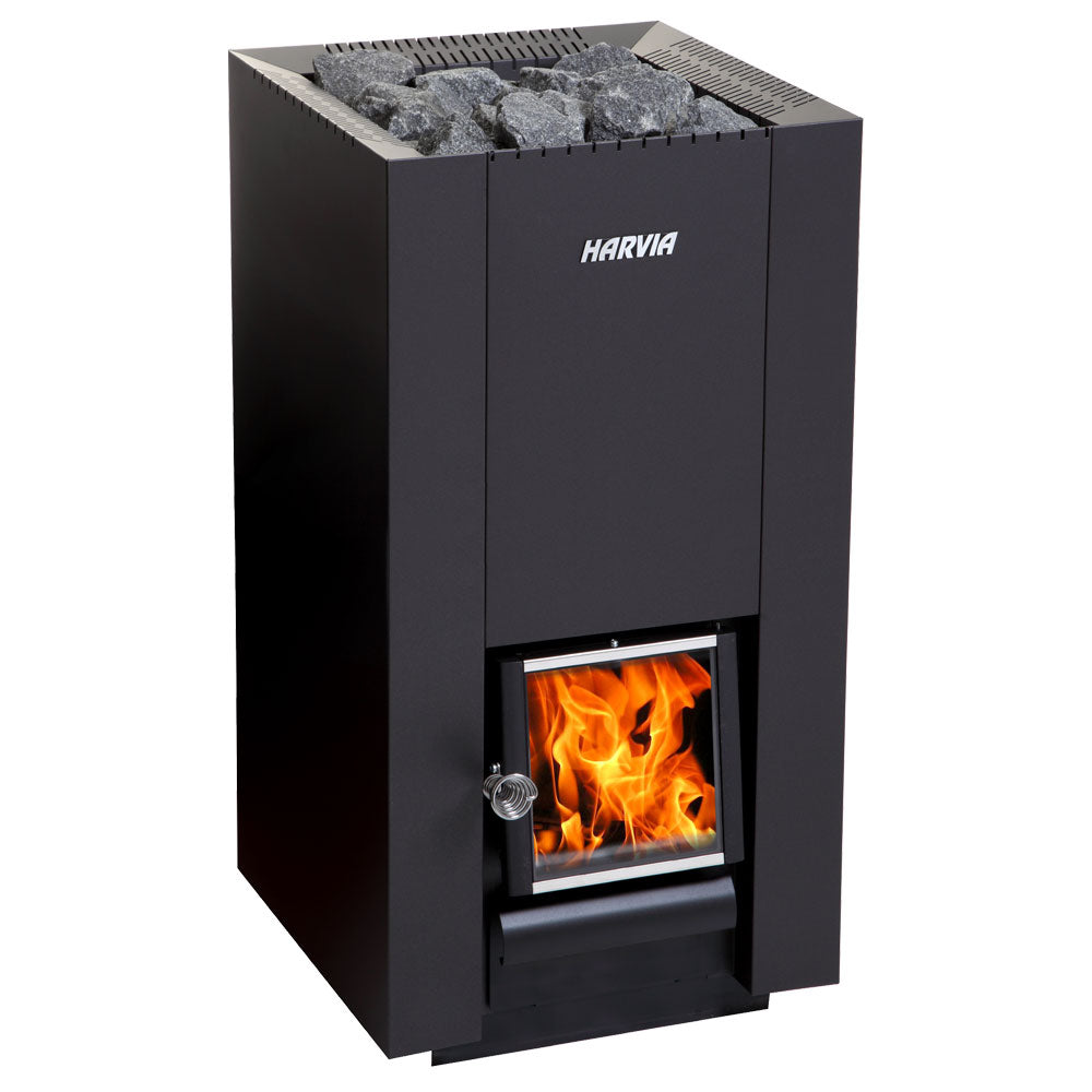 Harvia Linear Series 28 Wood Stove Sauna Heater Package