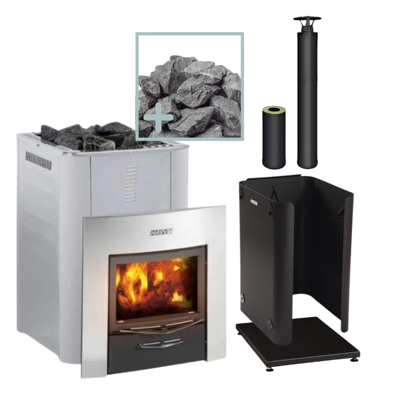 Harvia 36 Duo Wood Stove Sauna Heater Package