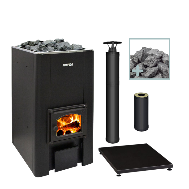 Harvia 50 Series Wood Stove Sauna Heater Package