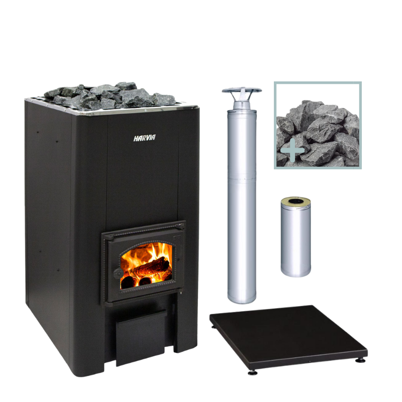 Harvia 50 Series Wood Stove Sauna Heater Package