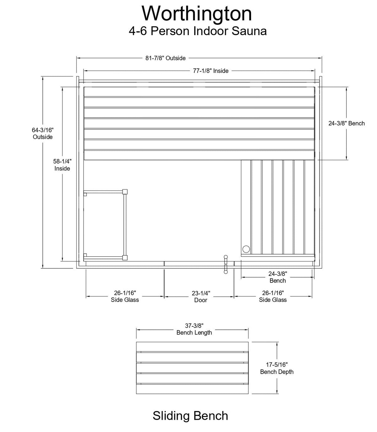 Almost Heaven Worthington 4-6 Person Indoor Sauna-Traditional Saunas-Nordica Sauna