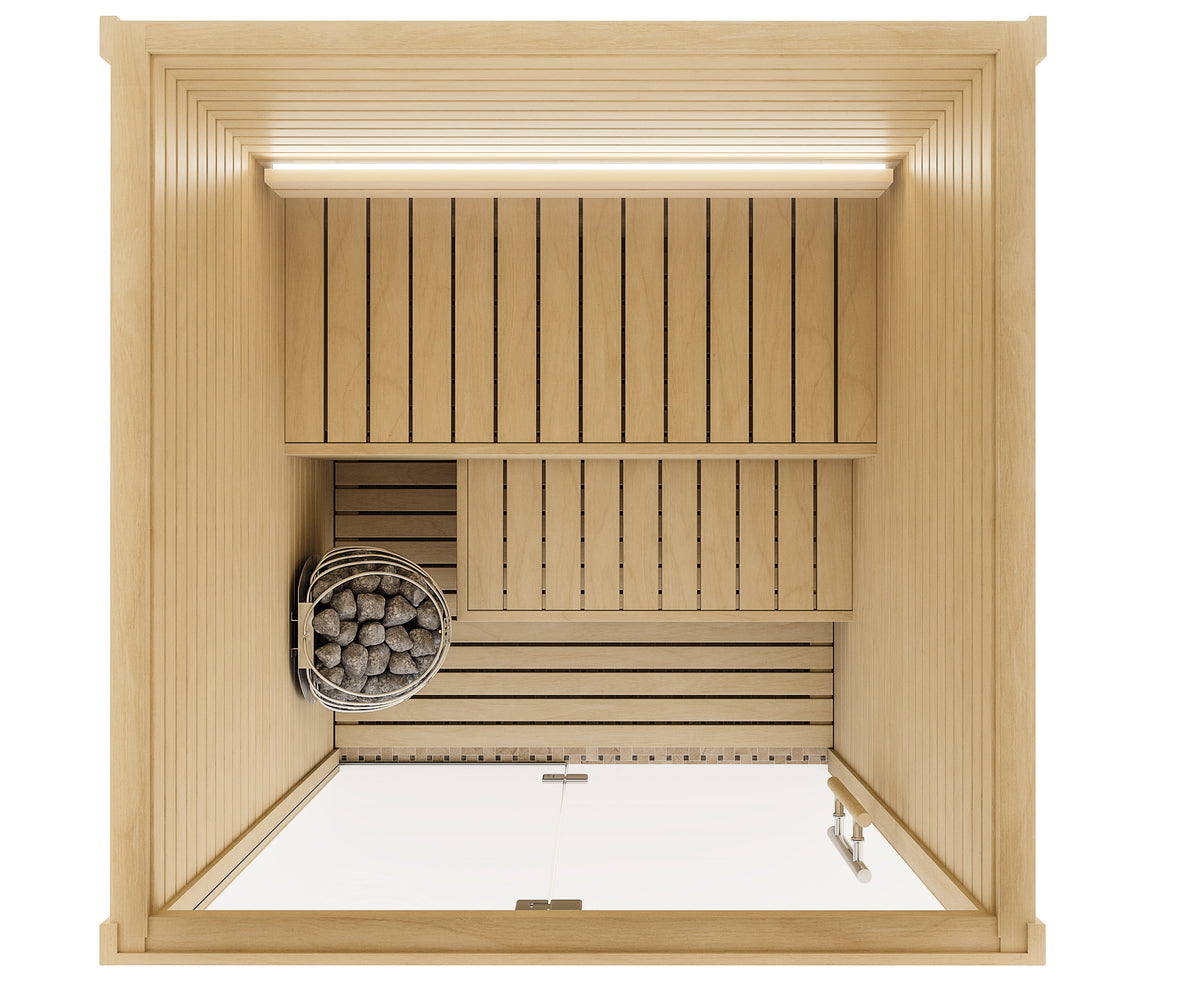 Auroom Cala Glass Aspen - 4 Person Traditional Sauna