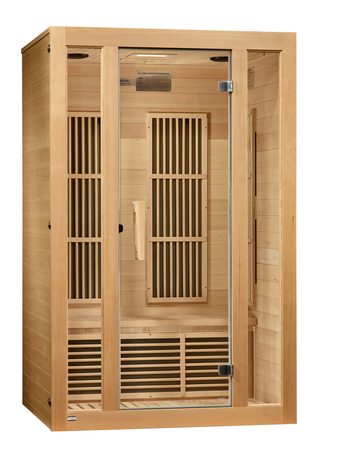 Golden Designs Maxxus Seattle 2-Person Low EMF FAR Infrared Carbon Sauna with Canadian Hemlock | MX-J206-01