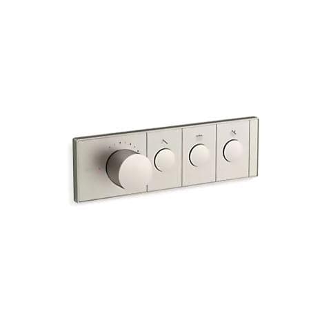 Kohler Anthem, 3-outlet Thermostatic Valve Control Panel-Steam Generator Accessories-Kohler-Brushed Nickel-Nordica Sauna