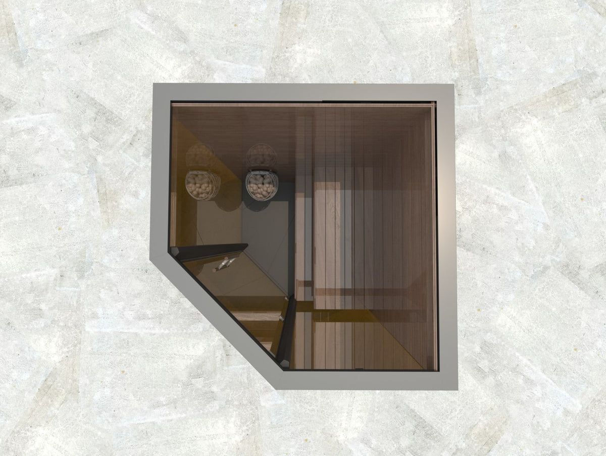 Haljas Hele Glass Mini 3-Person Outdoor Sauna House